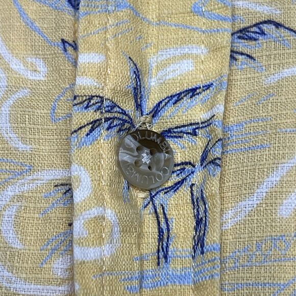 Mutt Lynchs  Columbia Newport Beach CA Hawaiian Shirt XL Yellow Sharks Dog - Picture 8 of 12